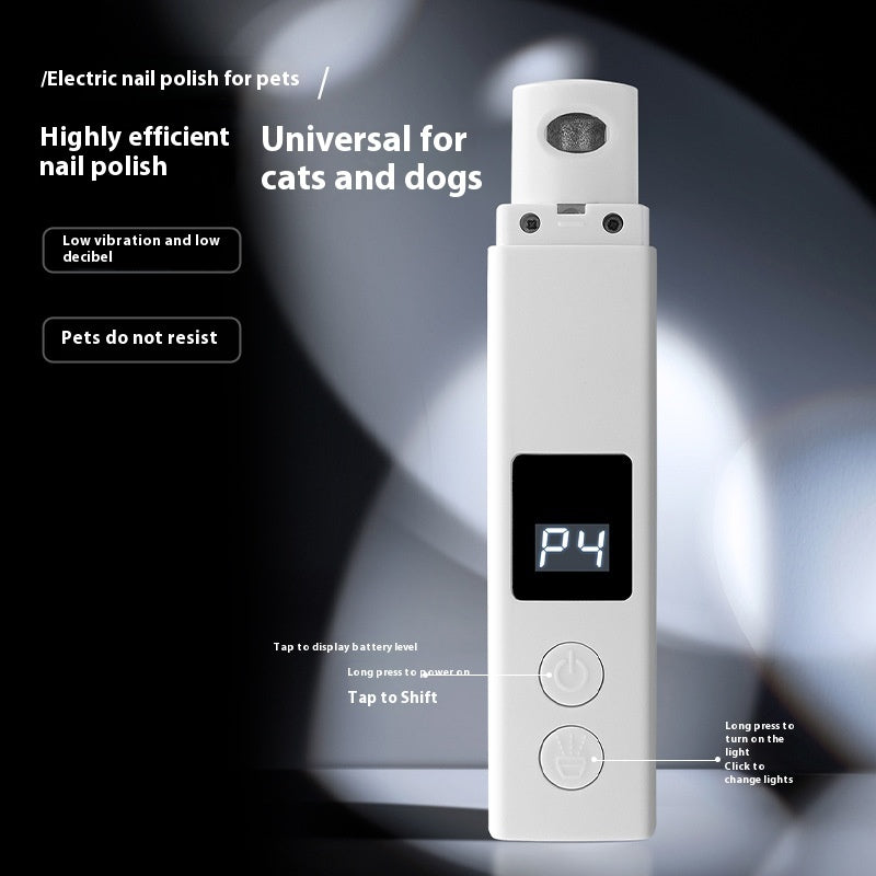 Rechargeable Pet Nail Grinder with LED Light and Dust Cover