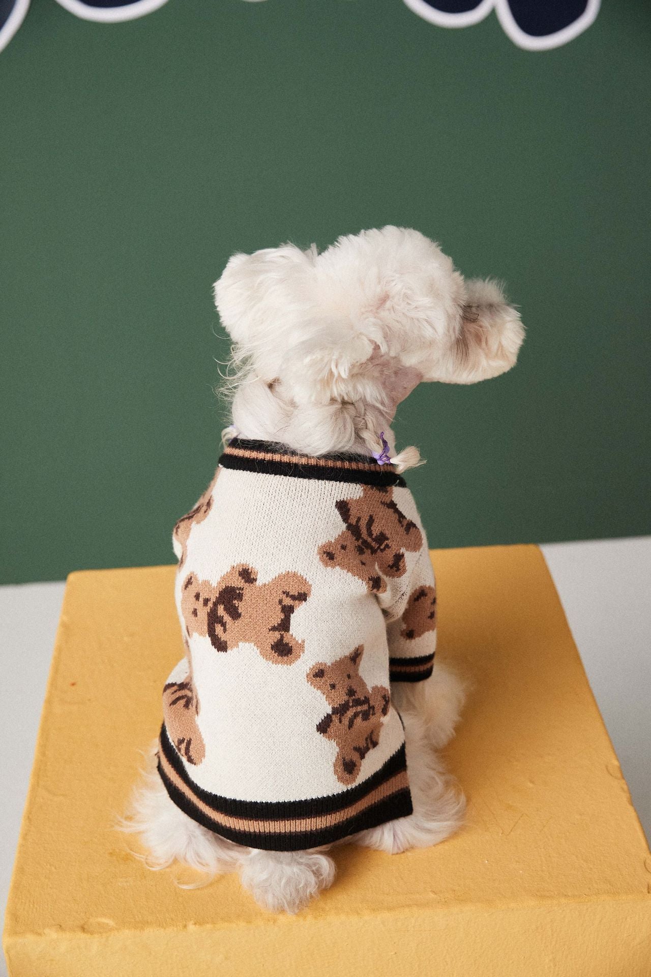 Preppy Style Dog Cat Sweater V-Neck Striped Vest for Winter
