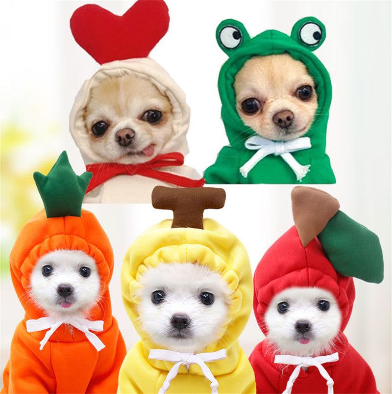Cute and Warm Fruit Themed Dog Hoodie for Small Breeds