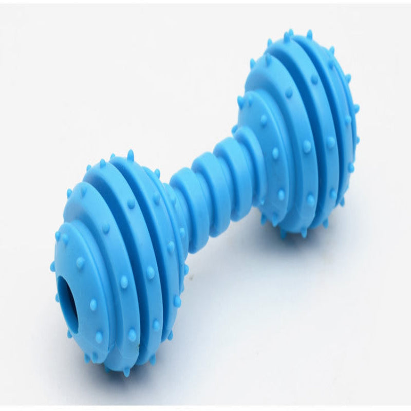 TPR Rubber Barbell Pet Toy with Spiked Ring – Durable and Fun Bite Toy for Pets