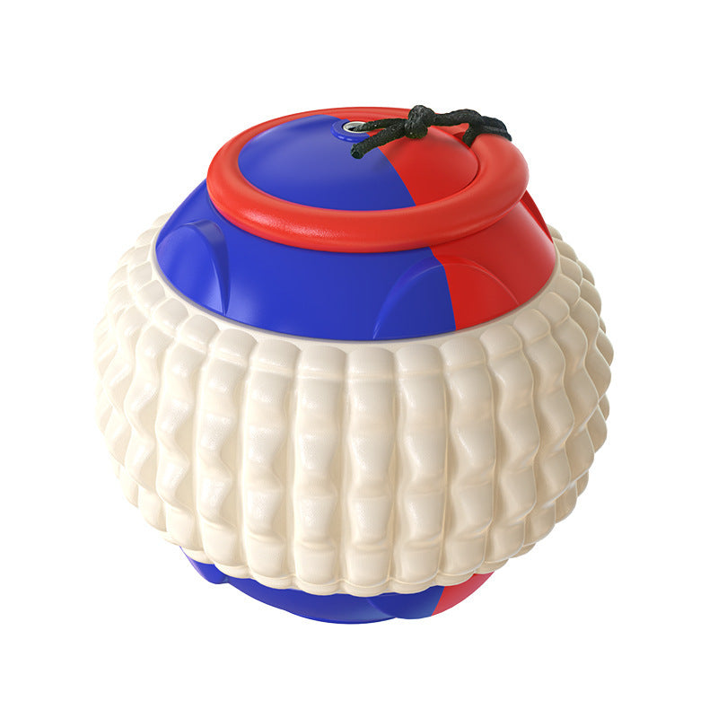 Pet Draw Rope Hand Throwing Ball ABS Grinding Teeth Resistant Chew Dog Training Ball