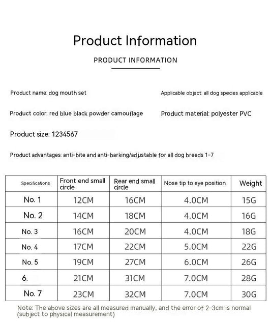 Anti-bite Anti-miseating Dog Mouth Cover Waterproof Bark Stopper