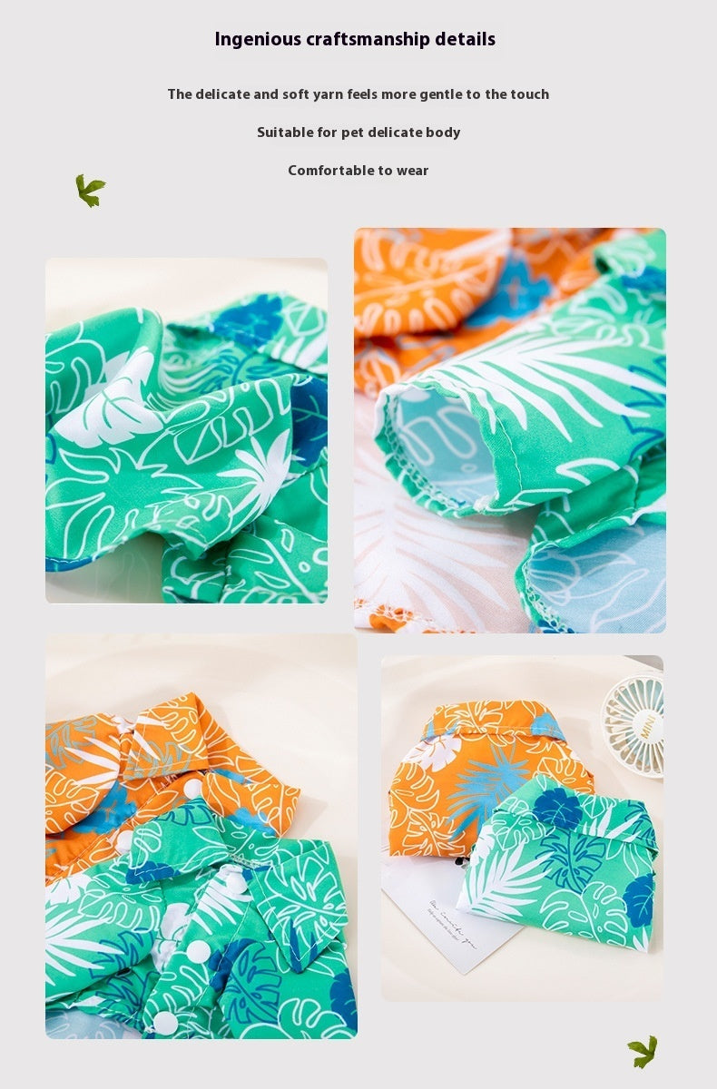 Pet Beach Leaf Shirt Hawaii