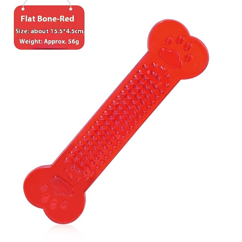 PVC Transparent Flat Bone Pet Dog Toy