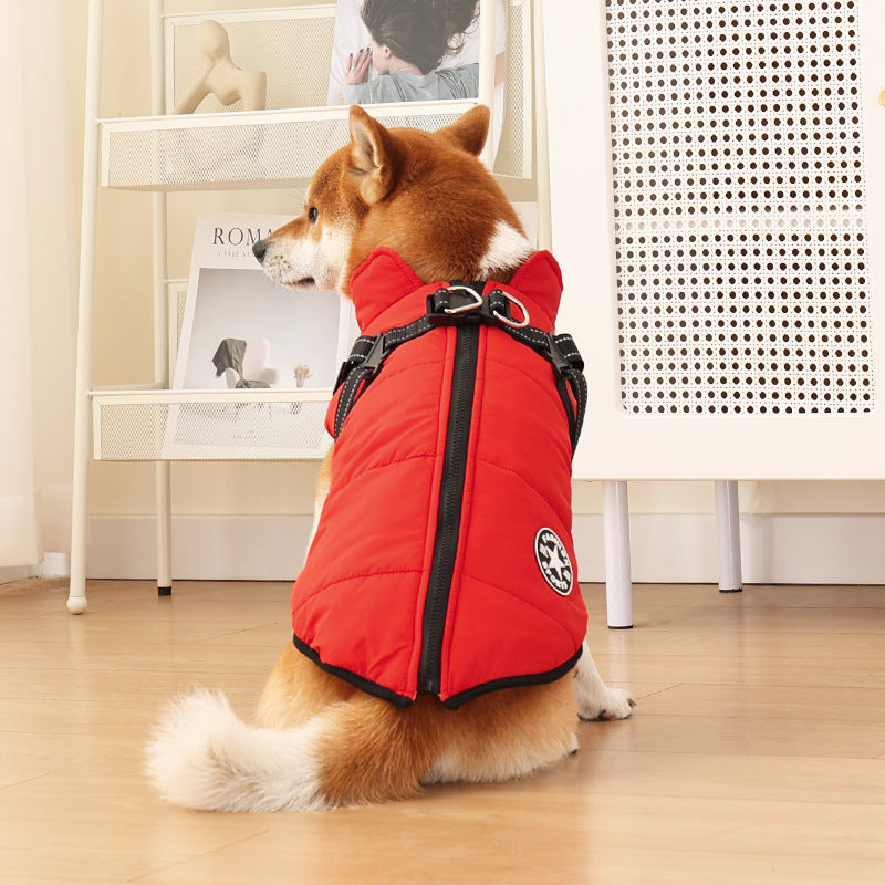 Warm Dog Coat with Reflective Design