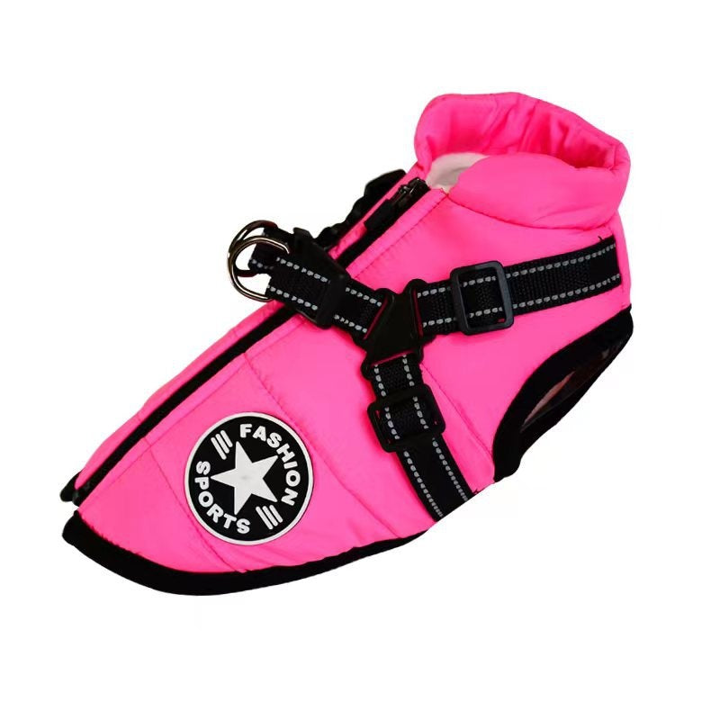 Warm Dog Coat with Reflective Design