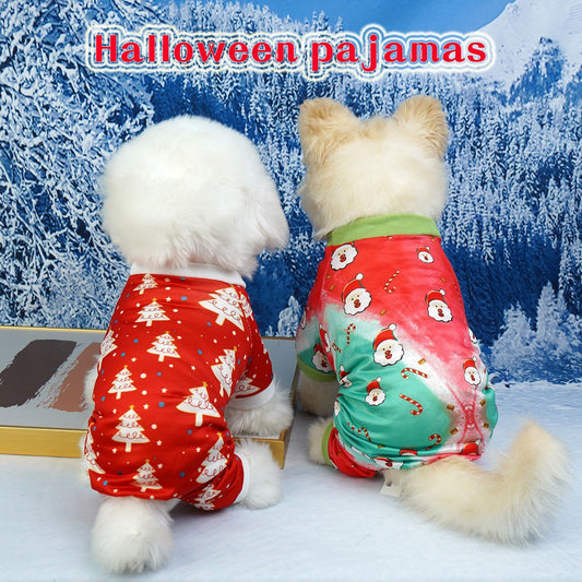 Festive Pet Christmas Clothes Red and Green Holiday Outfit for Dogs and Cats