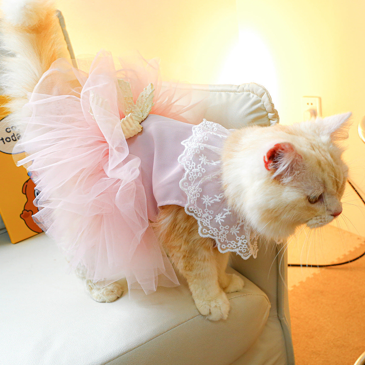 Lace Tulle Tutu Skirt for Cats – Stylish Pet Clothing for Your Feline Friend