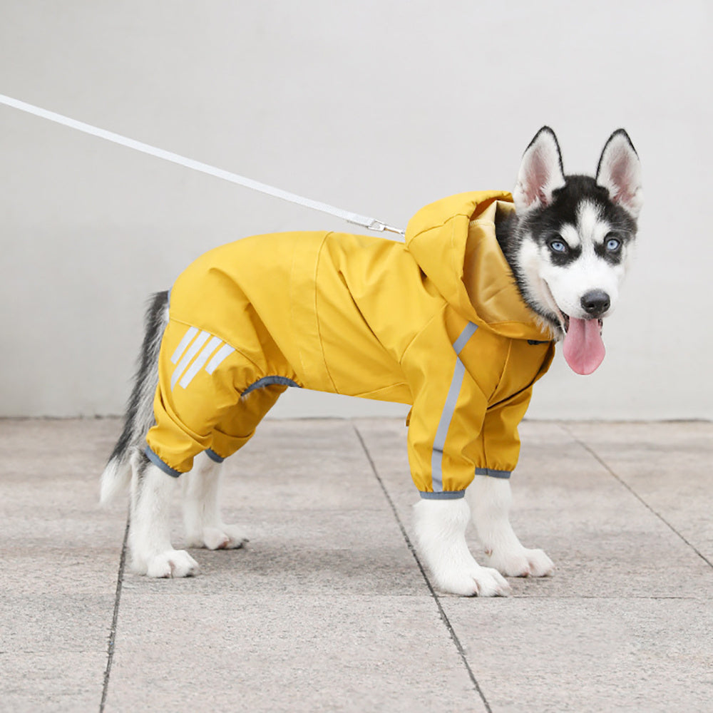Waterproof Dog Raincoat with Reflective Straps and Hood for Small and Medium Dogs