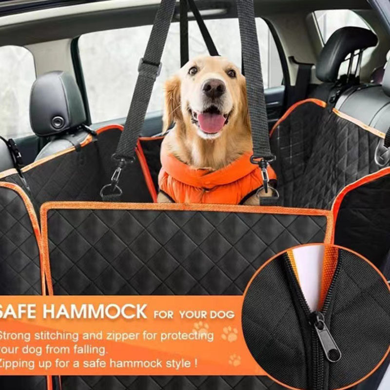 Car Pet Seat Cover Waterproof Dog Mat with Double Pockets
