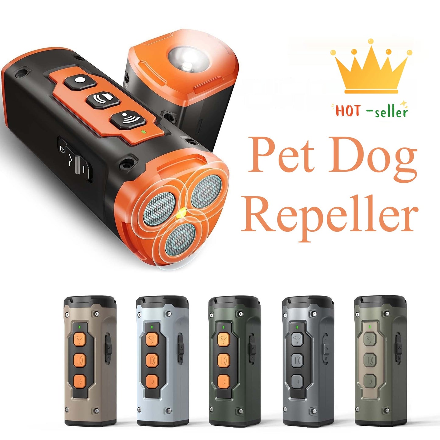 Ultrasonic Dog Bark Deterrent with LED Flashlight