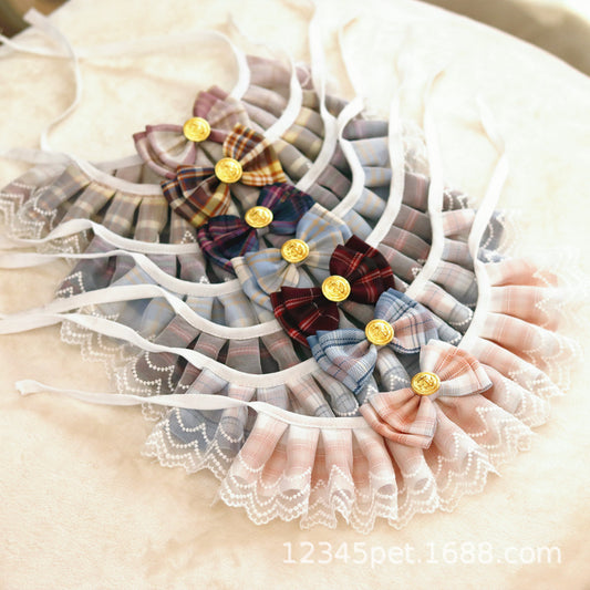 Pet Bib Saliva Towel Lace Collar