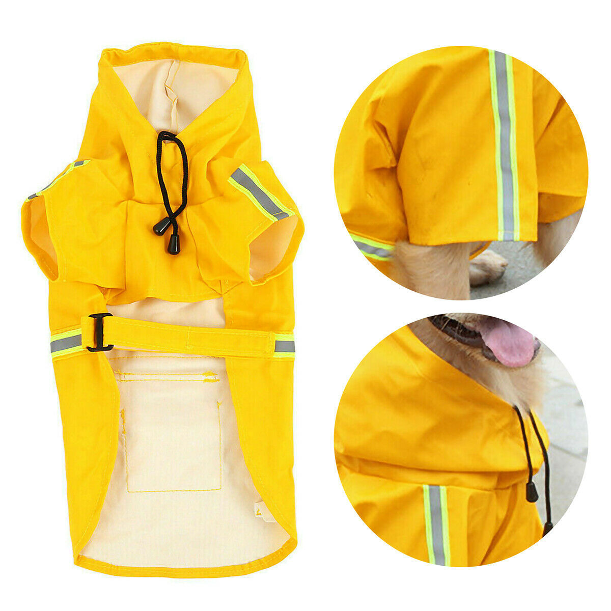 Waterproof Dog Raincoat Reflective Hooded Jacket for Pets