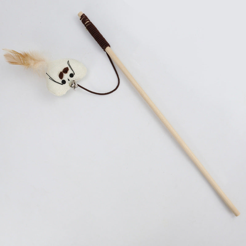 Pet Extension Feather Bells Tease Cat Pole Toys