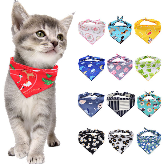 Adjustable Cotton Dog Bandana and Triangle Scarf for Pets