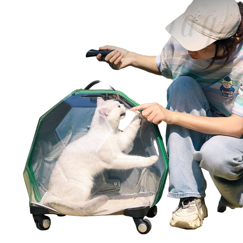Pet Trolley – Transparent Portable Cat and Dog Luggage Suitcase