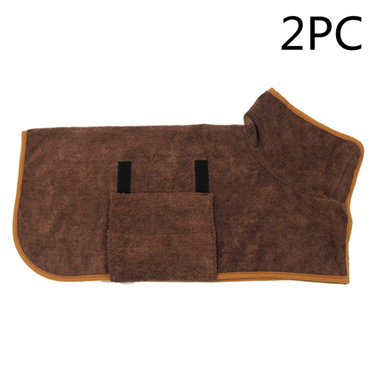 Super Absorbent Microfiber Dog Bath Towel with Adjustable Straps