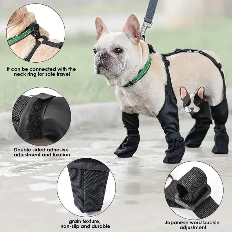 Waterproof Dog Shoes with Non-Slip Sole for Outdoor Walking