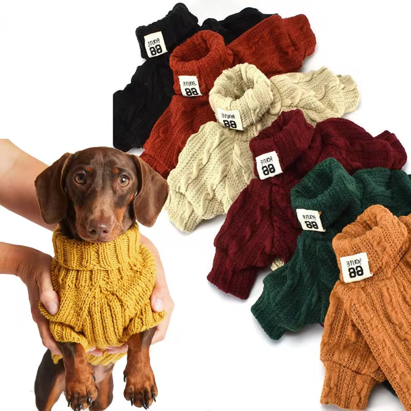 Premium Turtleneck Dog Sweater for Winter Warmth