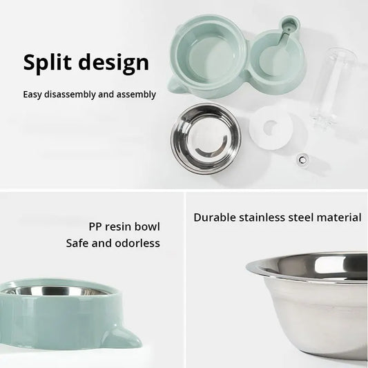 Pet Dog Cat Bowl Fountain Automatic Food Water Feeder Container For Cats Dogs Drinking Pet Articles Pet Cat Water Dispenser, Automatic Gravity Cat Water Bowl