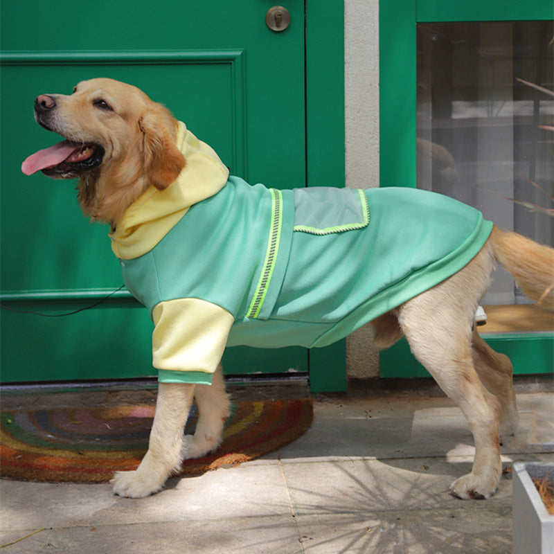 Large Dog Winter Sweater with Transparent Pocket Casual Wear
