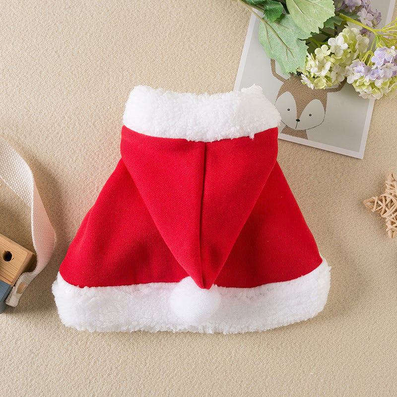 Christmas Pet Cloak Red Hooded Cape For Cats And Dogs