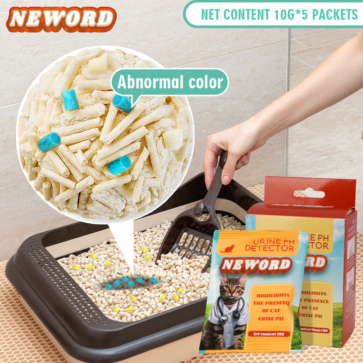 Cat Litter Self-Checking Particles for Clean Litter Box