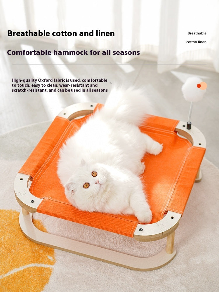 Minimalist Washable Wooden Cat Hammock