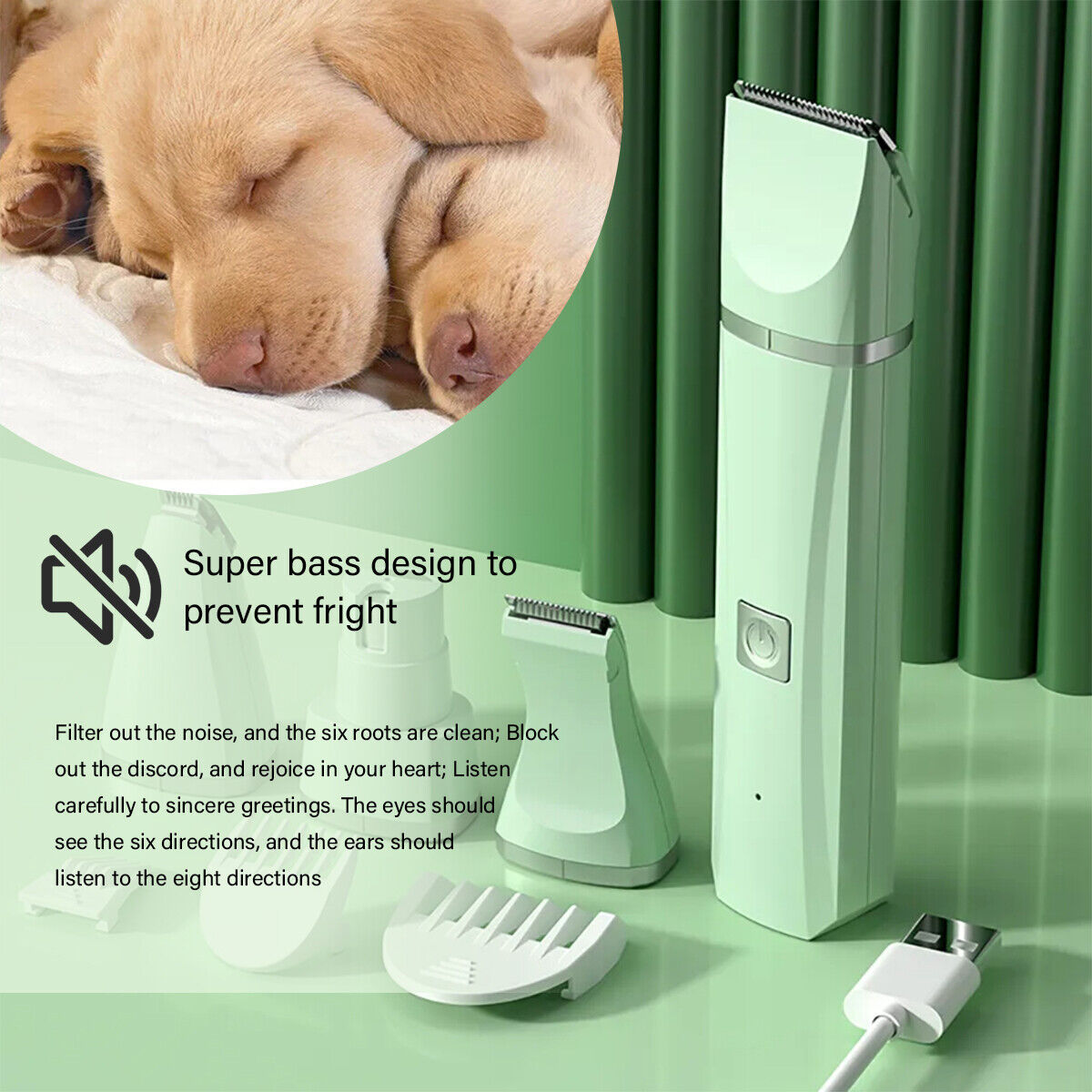 Cordless Pet Grooming Clippers with Multiple Attachments