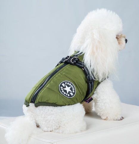 Warm Dog Coat with Reflective Design