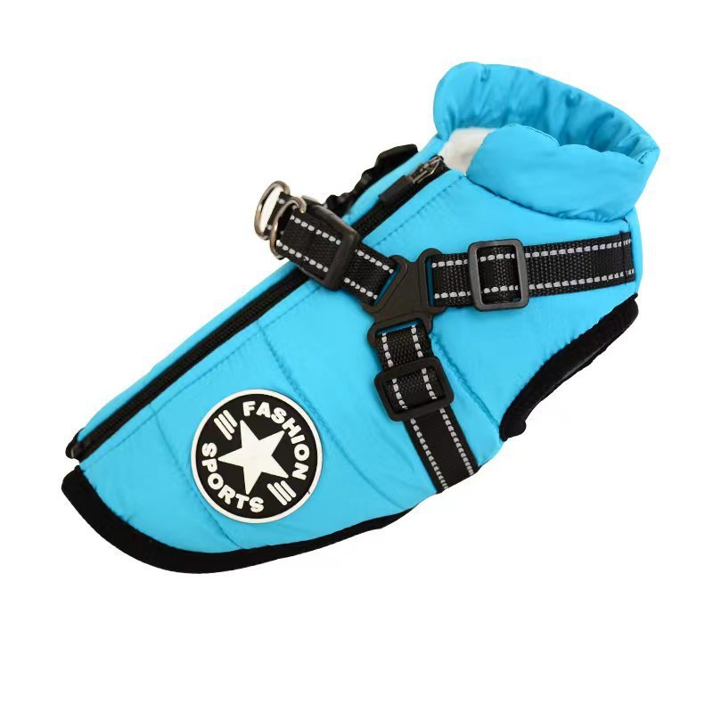 Waterproof Winter Dog Jacket with Built-in Harness for Cold Weather