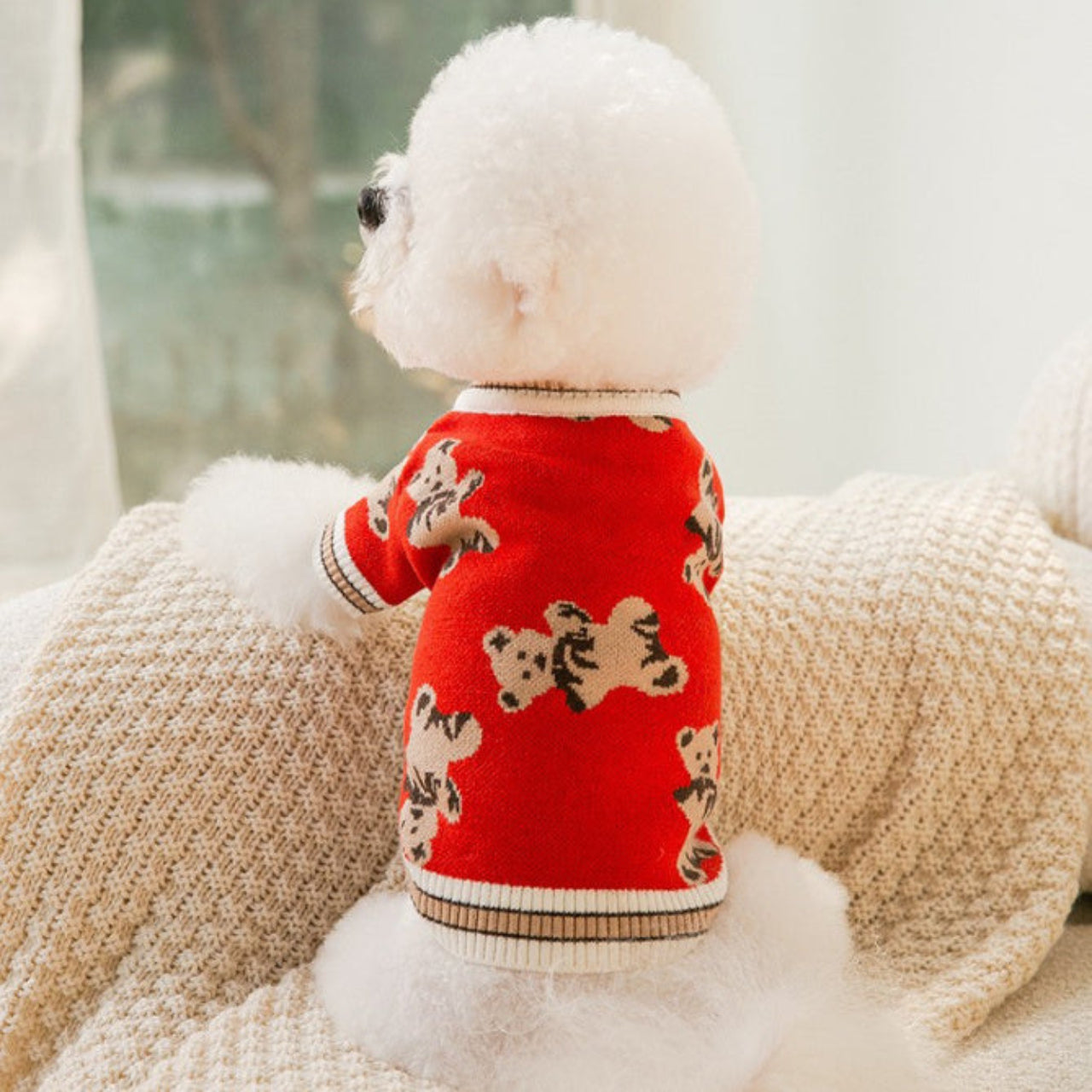 Preppy Style Dog Cat Sweater V-Neck Striped Vest for Winter