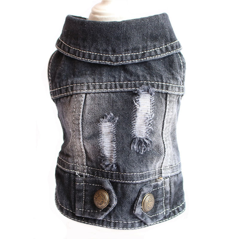 Designer Dog Denim Jacket Vest Coat for Small Dogs and Puppies