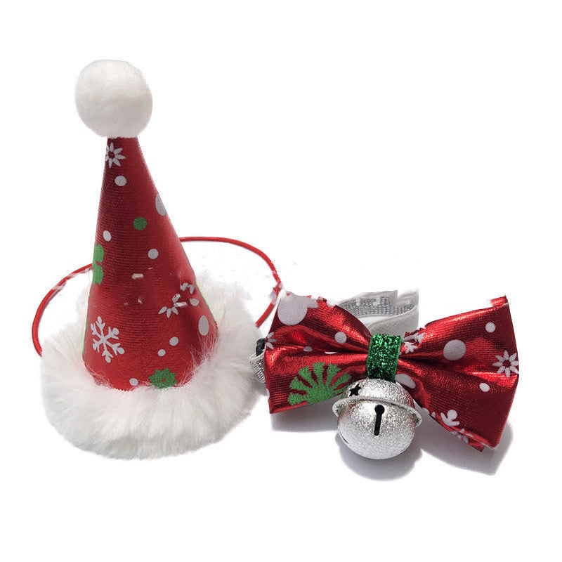 Christmas Pet Hat and Bow Tie Set for Holiday Season