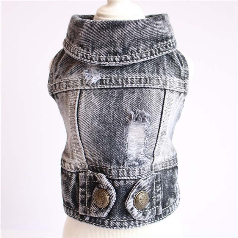 Designer Dog Denim Jacket Vest Coat for Small Dogs and Puppies