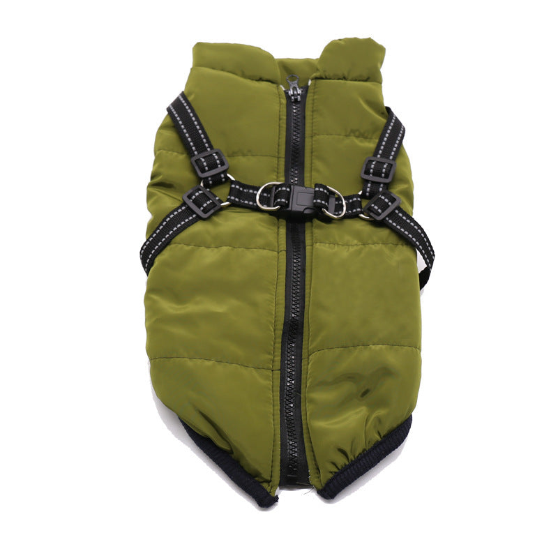 Winter Dog Cotton Coat Integrated Vest with Chest and Back Coverage