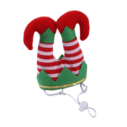 Pet Christmas Dress Up Dog Christmas Hat Funny Striped Clown Hat Pet Christmas Ornaments Headgear