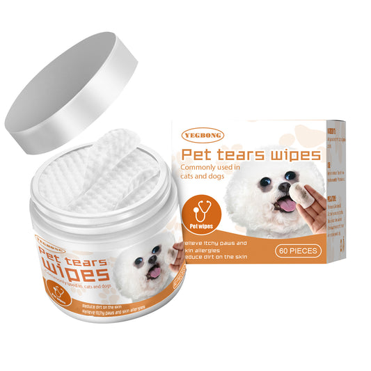 Yegbong Pet Wet Wipes Cleaning Dogs And Cats Tear Stain Removal Eye Cleaning Eye Wipes Eye Dirt Removal Cotton Pads