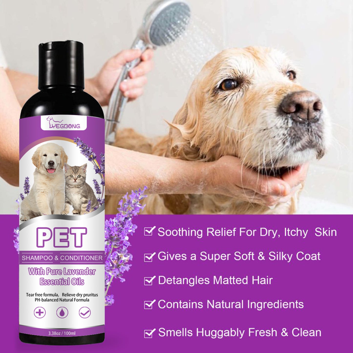 Pet Shampoo for Itchy Skin and Soft Fur