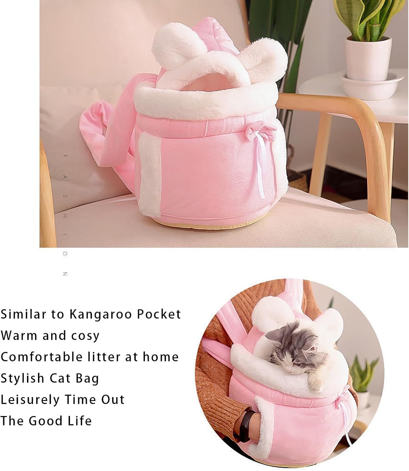 Pet Carrier Bag, Cat Bag Carrier, Double Pocket Cat Front Pack, Carry Bag For Pets, Warm Pet Carrier Bag, Travel Backpacks For Dogs And Cats Backpack