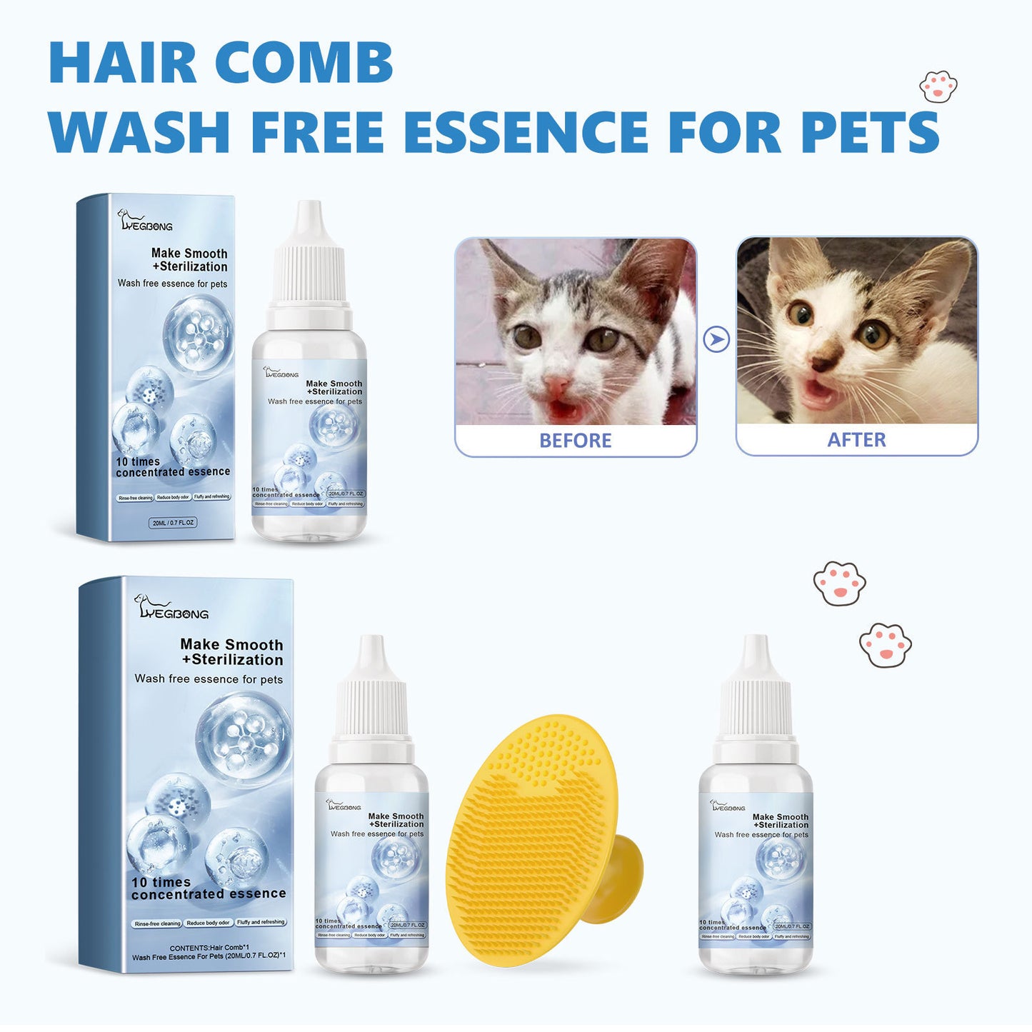 Pet Hair Cleaning Essence Wash Free Formula