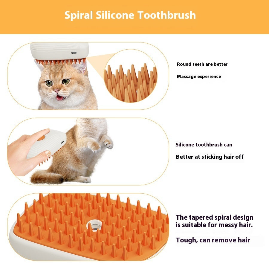 USB Rechargeable Pet Steam Brush for Grooming