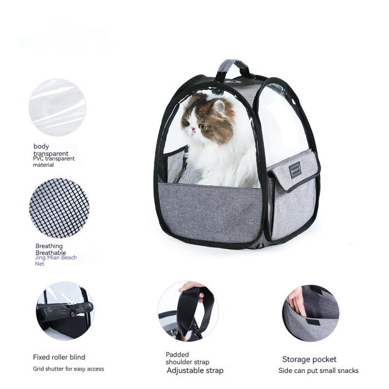 Pet Suitable Transparent Hand Cat Bag Foldable Portable Lightweight Outing