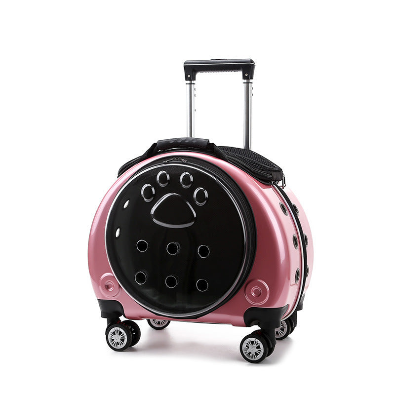 Small Pet Trolley Bag Portable Dog Diaper Bag Transparent Shoulders Cat Bag Space Capsule