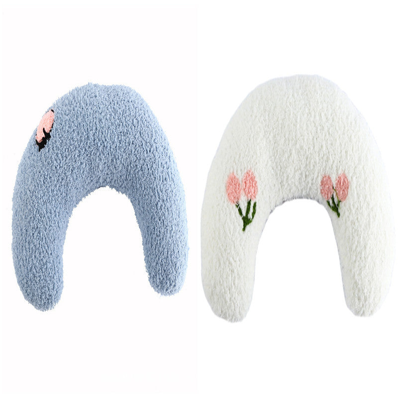 Soft Plush U-Shaped Pet Pillow for Cats & Small Dogs