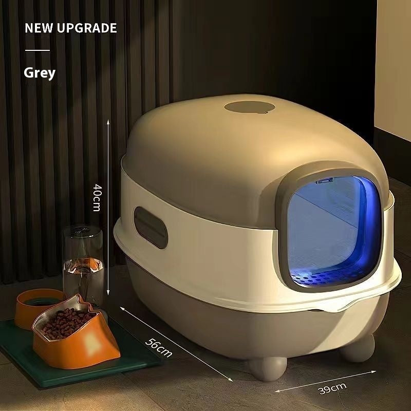 Oversized Enclosed Cat Litter Box with UV Sterilization