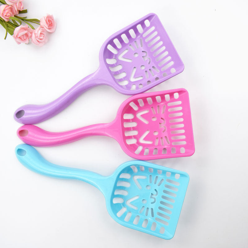 Durable Plastic Cat Litter Scoop with Cute Cat Face