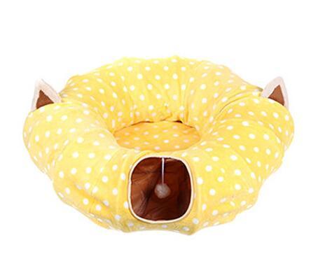Drop shippingJouets vente Chaude Tunnel Long 1.2 M Belle Fun conception 2 Windows et 2 Trous Chat Tunnel Chaton Chiot Pet fournitures