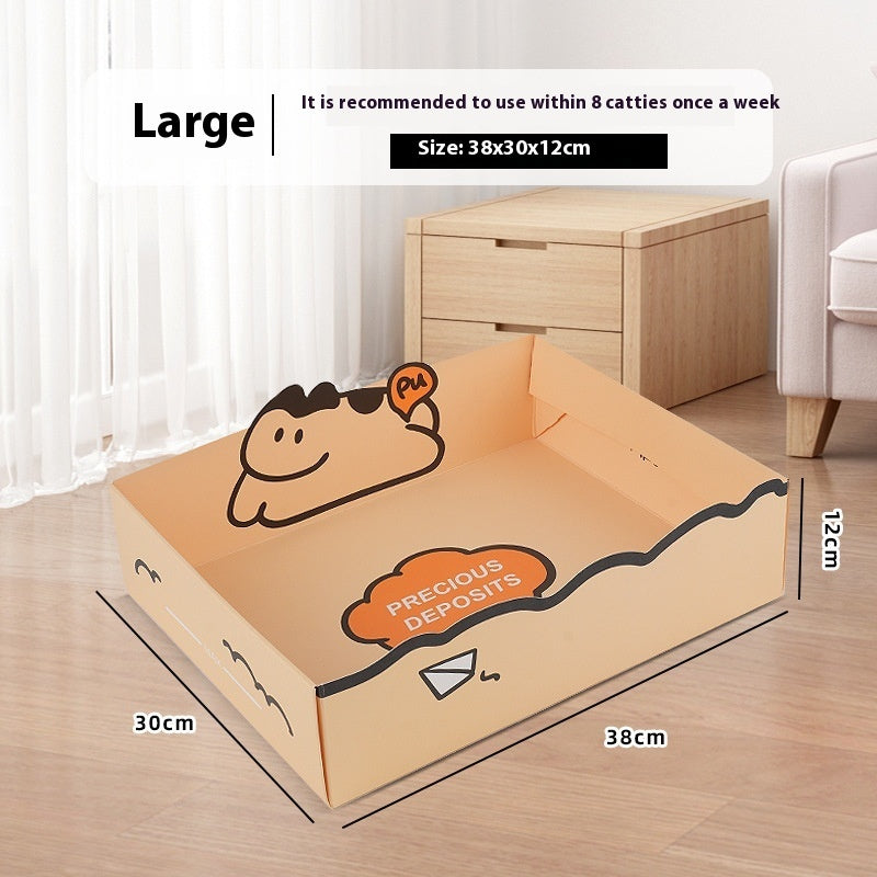 Portable Folding Semi-open Thickened Disposable Litter Box