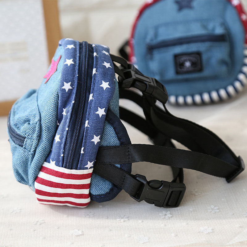 Pet denim schoolbag